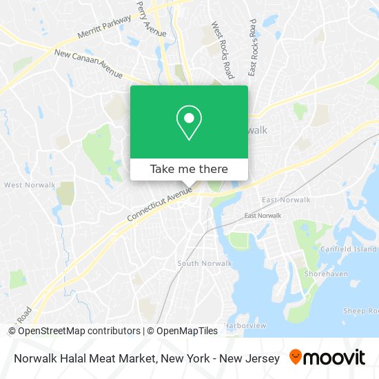 Mapa de Norwalk Halal Meat Market