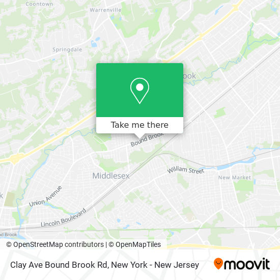 Clay Ave Bound Brook Rd map