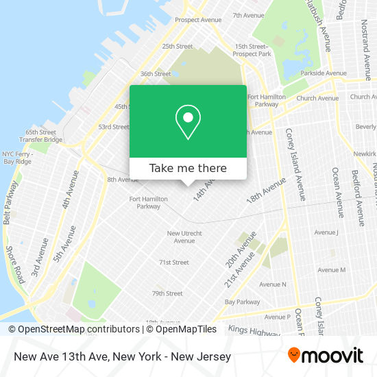 New Ave 13th Ave map