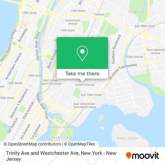 Trinity Ave and Westchester Ave map