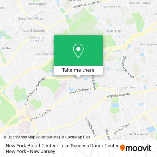 Mapa de New York Blood Center - Lake Success Donor Center