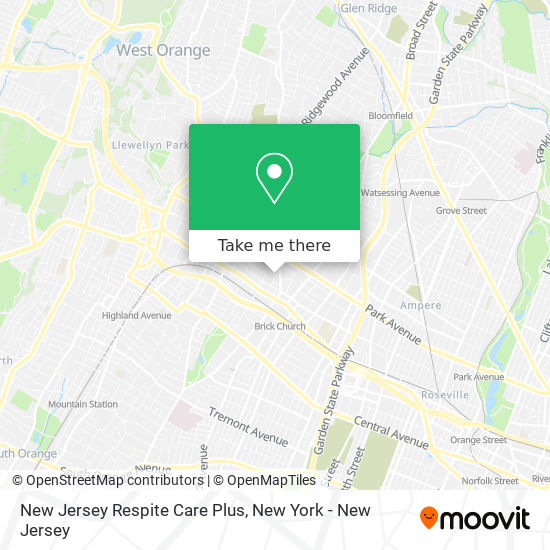 Mapa de New Jersey Respite Care Plus