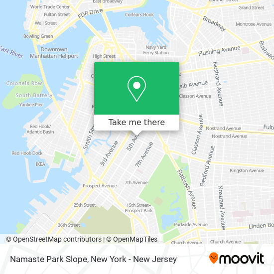 Namaste Park Slope map