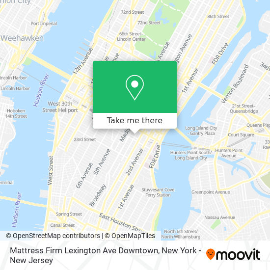 Mapa de Mattress Firm Lexington Ave Downtown
