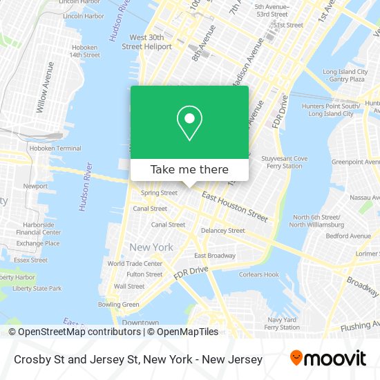 Crosby St and Jersey St map