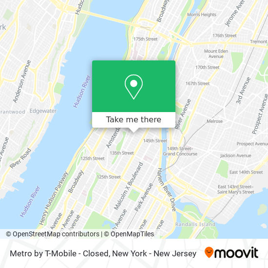 Mapa de Metro by T-Mobile - Closed