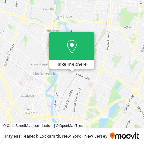 Mapa de Payless Teaneck Locksmith