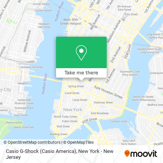 Mapa de Casio G-Shock (Casio America)