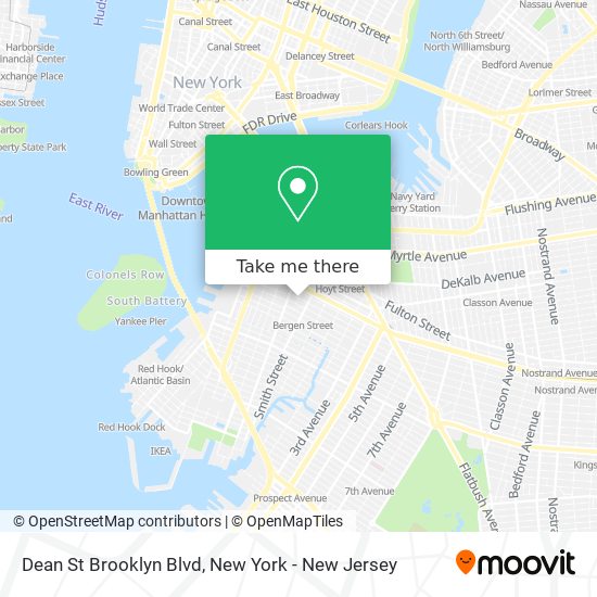 Dean St Brooklyn Blvd map
