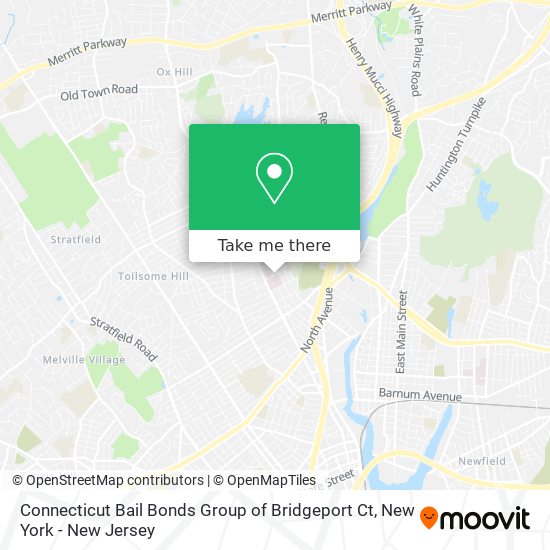 Connecticut Bail Bonds Group of Bridgeport Ct map