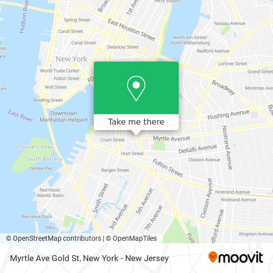 Myrtle Ave Gold St map