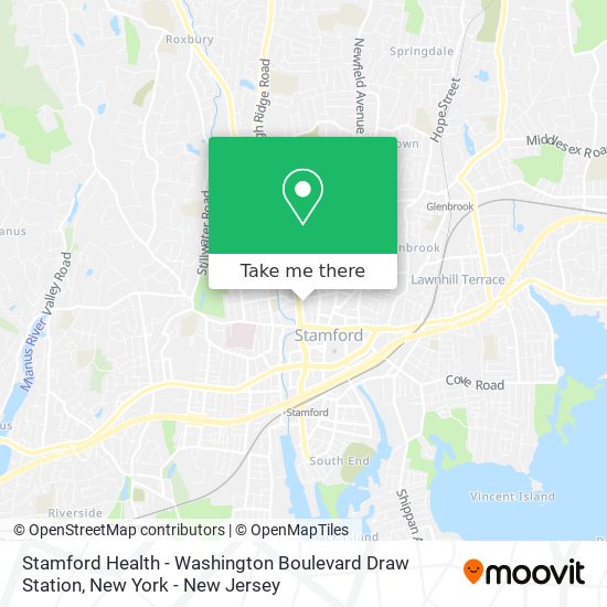 Stamford Health - Washington Boulevard Draw Station map