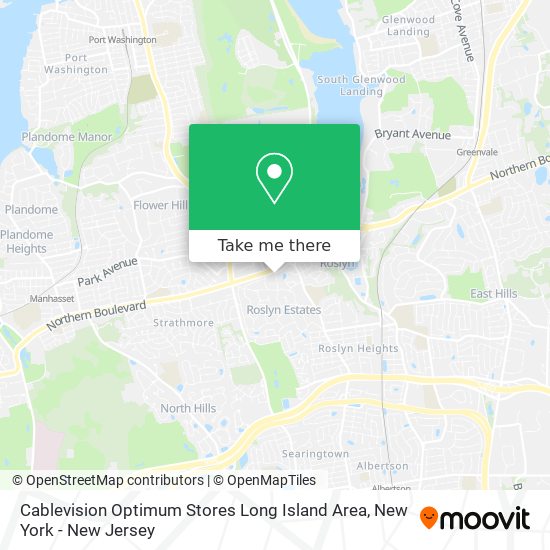 Mapa de Cablevision Optimum Stores Long Island Area