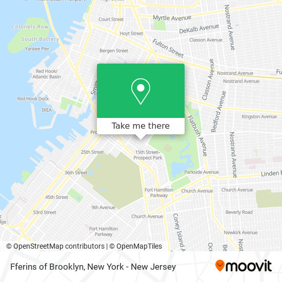 Fferins of Brooklyn map