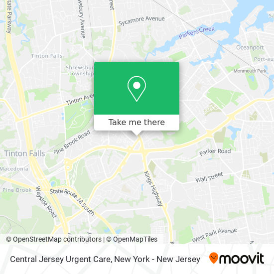 Mapa de Central Jersey Urgent Care