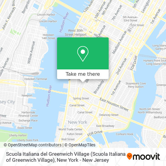 Scuola Italiana del Greenwich Village map