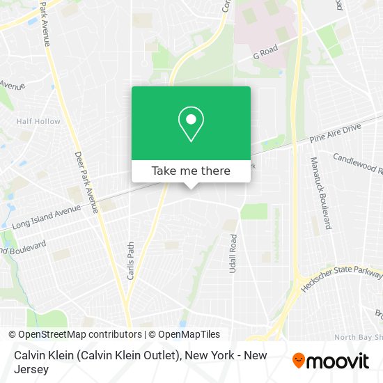 How to get to Calvin Klein (Calvin Klein Outlet) in Deer Park, Ny by Bus or  Train?