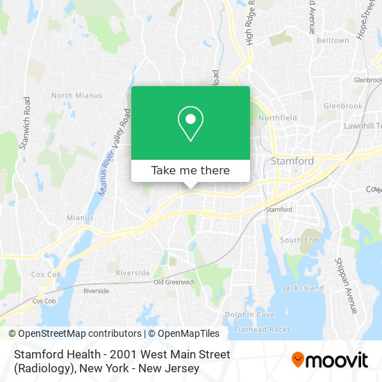Mapa de Stamford Health - 2001 West Main Street (Radiology)