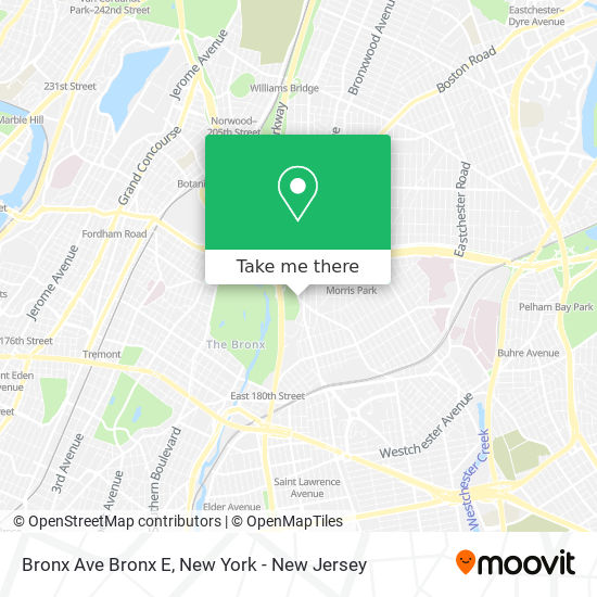 Mapa de Bronx Ave Bronx E