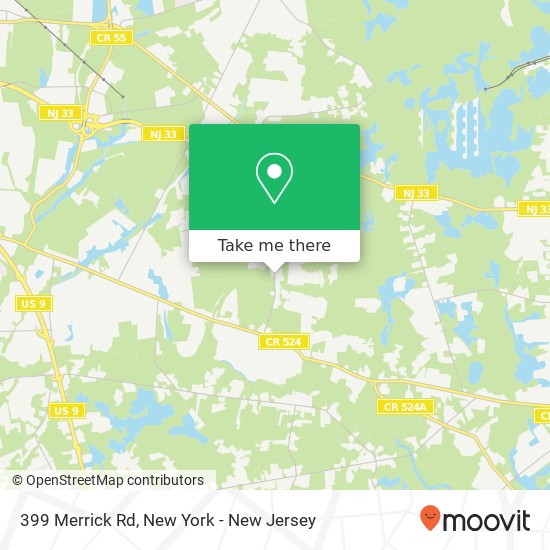 Mapa de 399 Merrick Rd, Farmingdale, NJ 07727