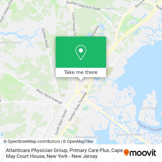 Mapa de Atlanticare Physician Group, Primary Care Plus, Cape May Court House