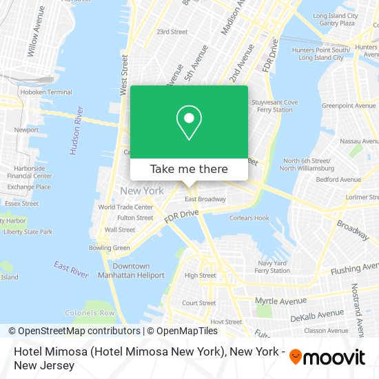 Hotel Mimosa (Hotel Mimosa New York) map