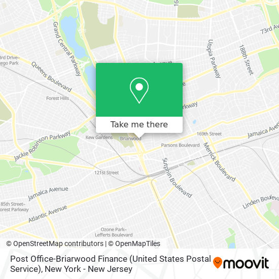 Mapa de Post Office-Briarwood Finance (United States Postal Service)