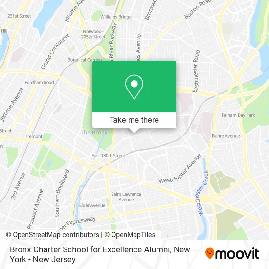 Bronx Charter School for Excellence Alumni map