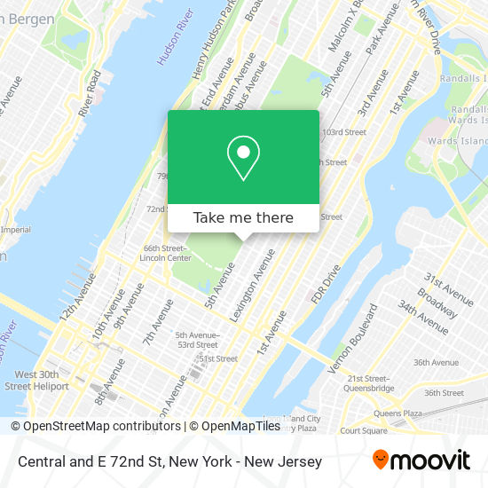 Mapa de Central and E 72nd St