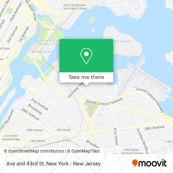 Ave and 43rd St map