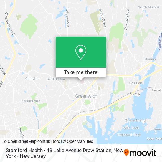 Stamford Health - 49 Lake Avenue Draw Station map