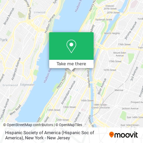 Mapa de Hispanic Society of America