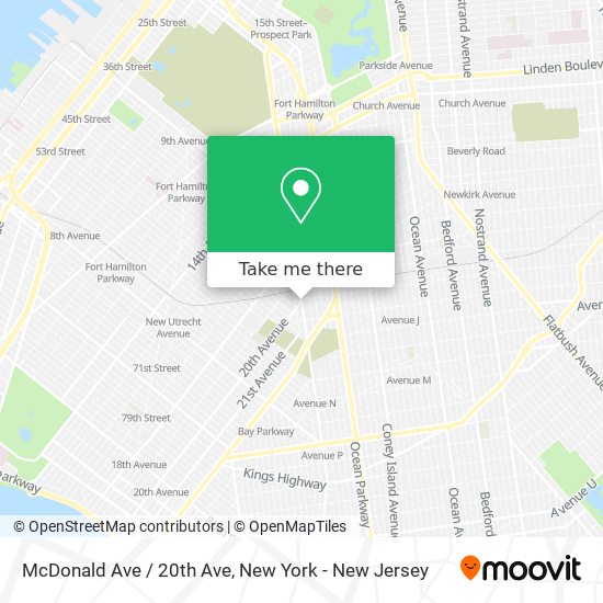 Mapa de McDonald Ave / 20th Ave