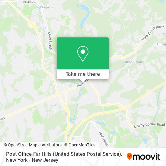 Post Office-Far Hills (United States Postal Service) map