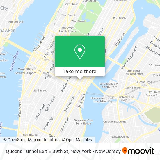 Mapa de Queens Tunnel Exit E 39th St