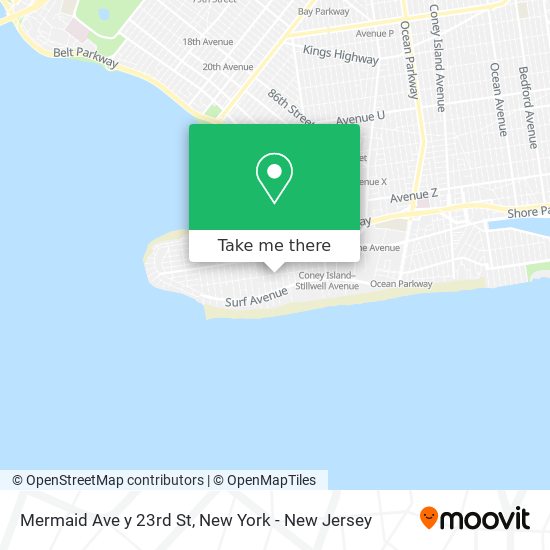 Mermaid Ave y 23rd St map