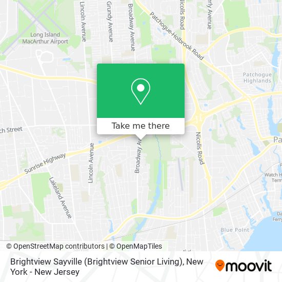 Brightview Sayville (Brightview Senior Living) map