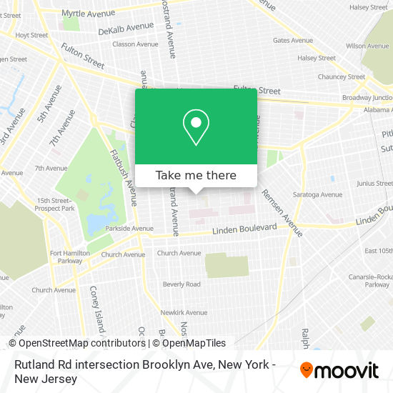 Rutland Rd intersection Brooklyn Ave map