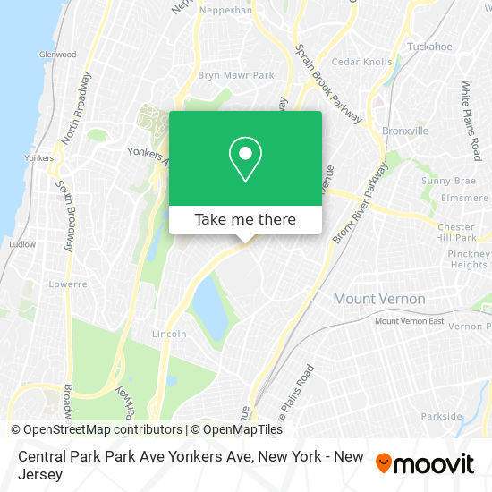 Central Park Park Ave Yonkers Ave map