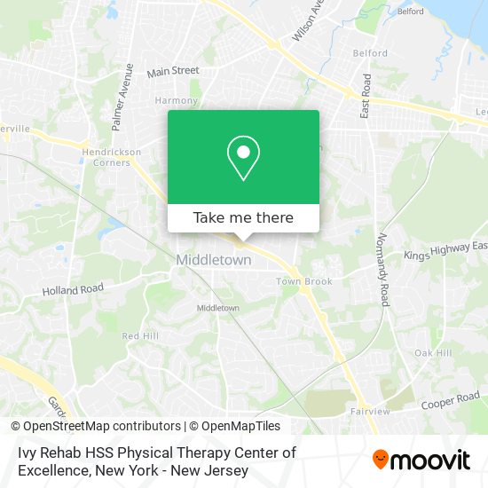 Ivy Rehab HSS Physical Therapy Center of Excellence map