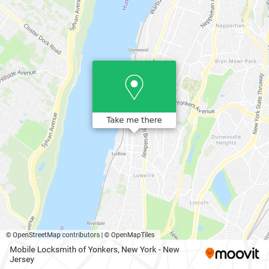 Mobile Locksmith of Yonkers map