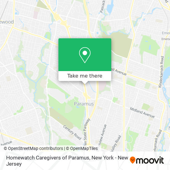 Mapa de Homewatch Caregivers of Paramus