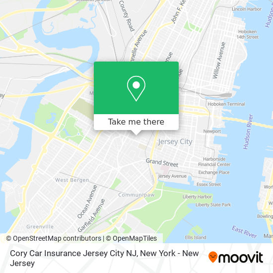 Cory Car Insurance Jersey City NJ map