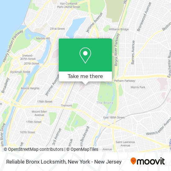 Mapa de Reliable Bronx Locksmith