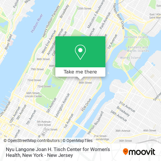 Mapa de Nyu Langone Joan H. Tisch Center for Women's Health