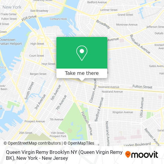 Mapa de Queen Virgin Remy Brooklyn NY (Queen Virgin Remy BK)