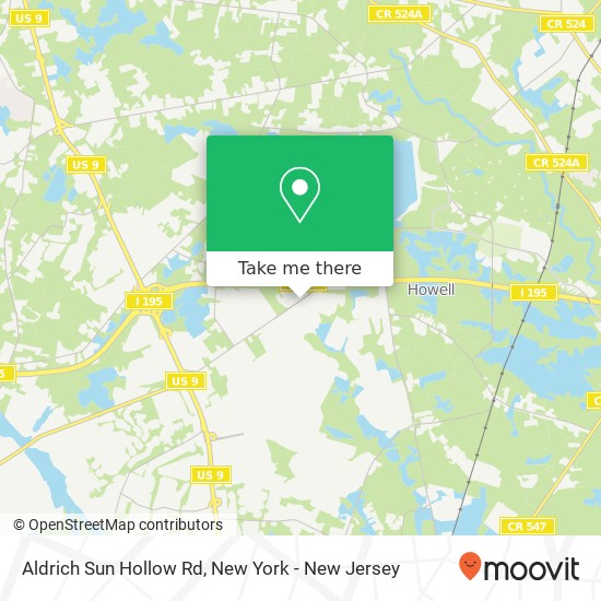 Mapa de Aldrich Sun Hollow Rd, Howell, NJ 07731