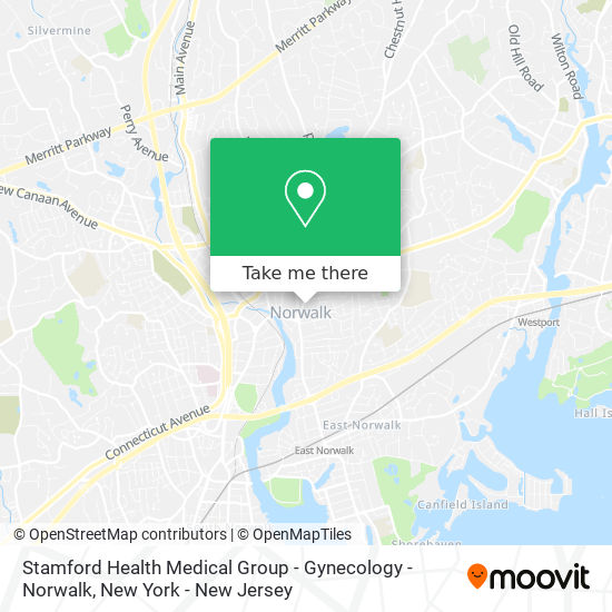Stamford Health Medical Group - Gynecology - Norwalk map