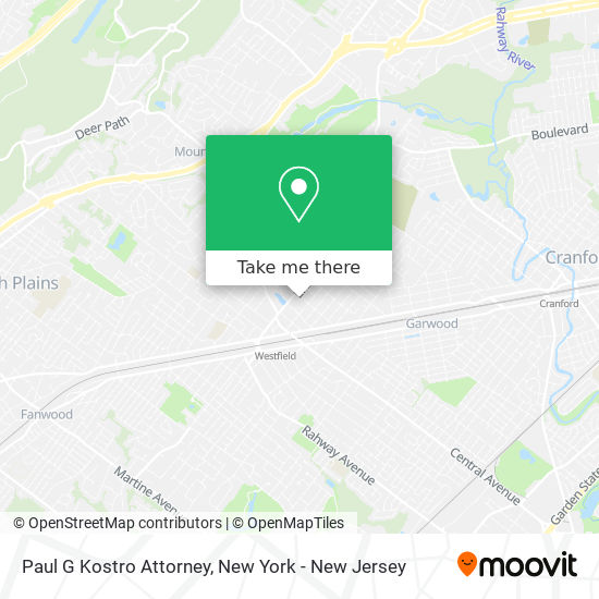 Paul G Kostro Attorney map