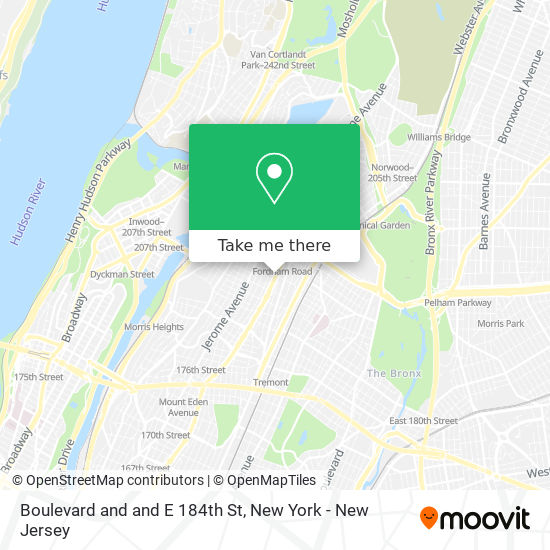 Boulevard and and E 184th St map